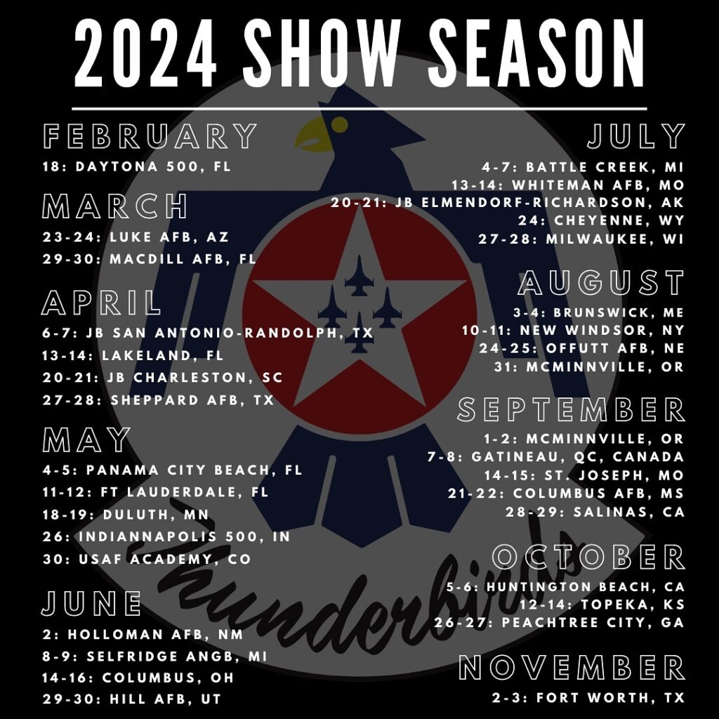 2024 Thunderbirds Air Show Schedule Susi Sidonnie